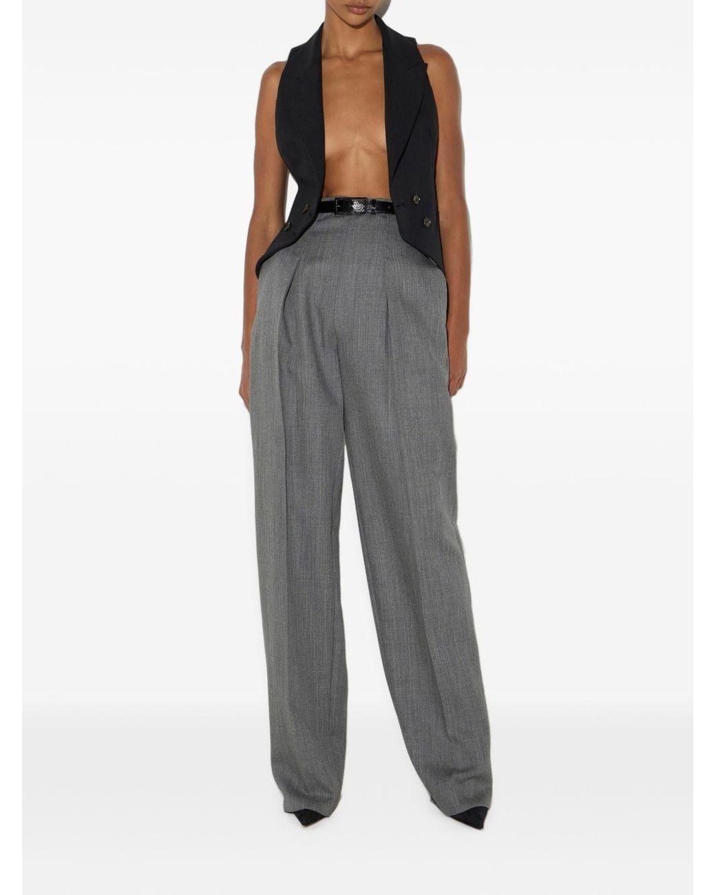 Elisabetta Franchi Blue Wool Double-Breasted Vest