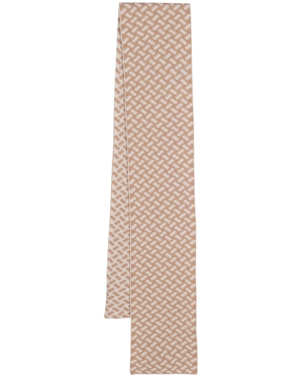 Drumohr Natural Graphic-Print Cashmere Scarf for men