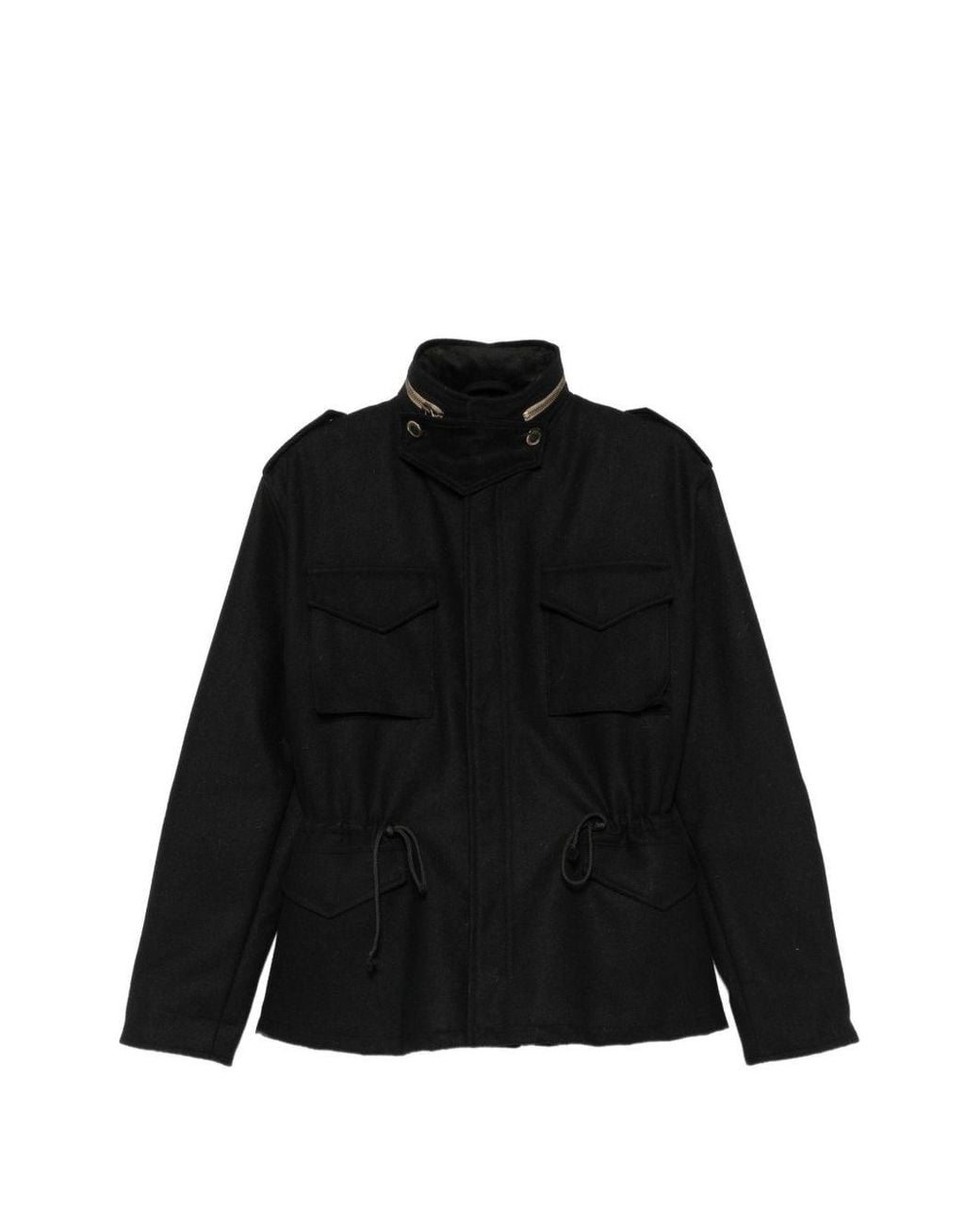 FRONT STREET 8 Black Wool Blend Field Jacket