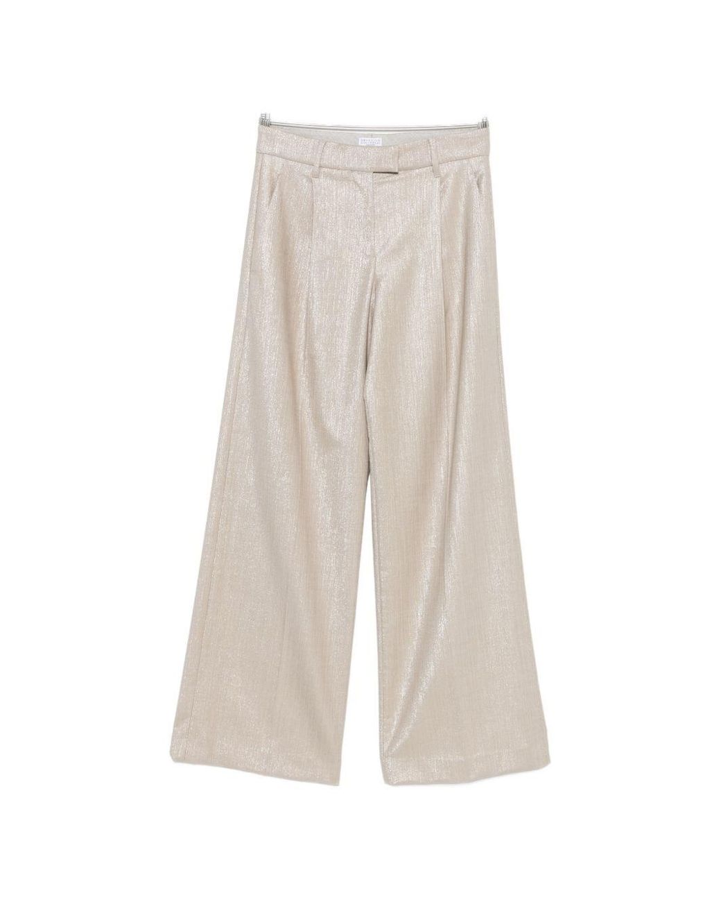 Brunello Cucinelli White Wool Blend Trousers