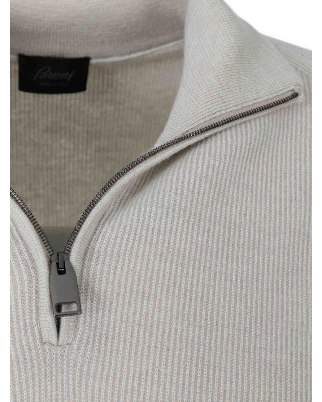 Brioni White Wool And Cashmere Turtle-Neck Sweater for men