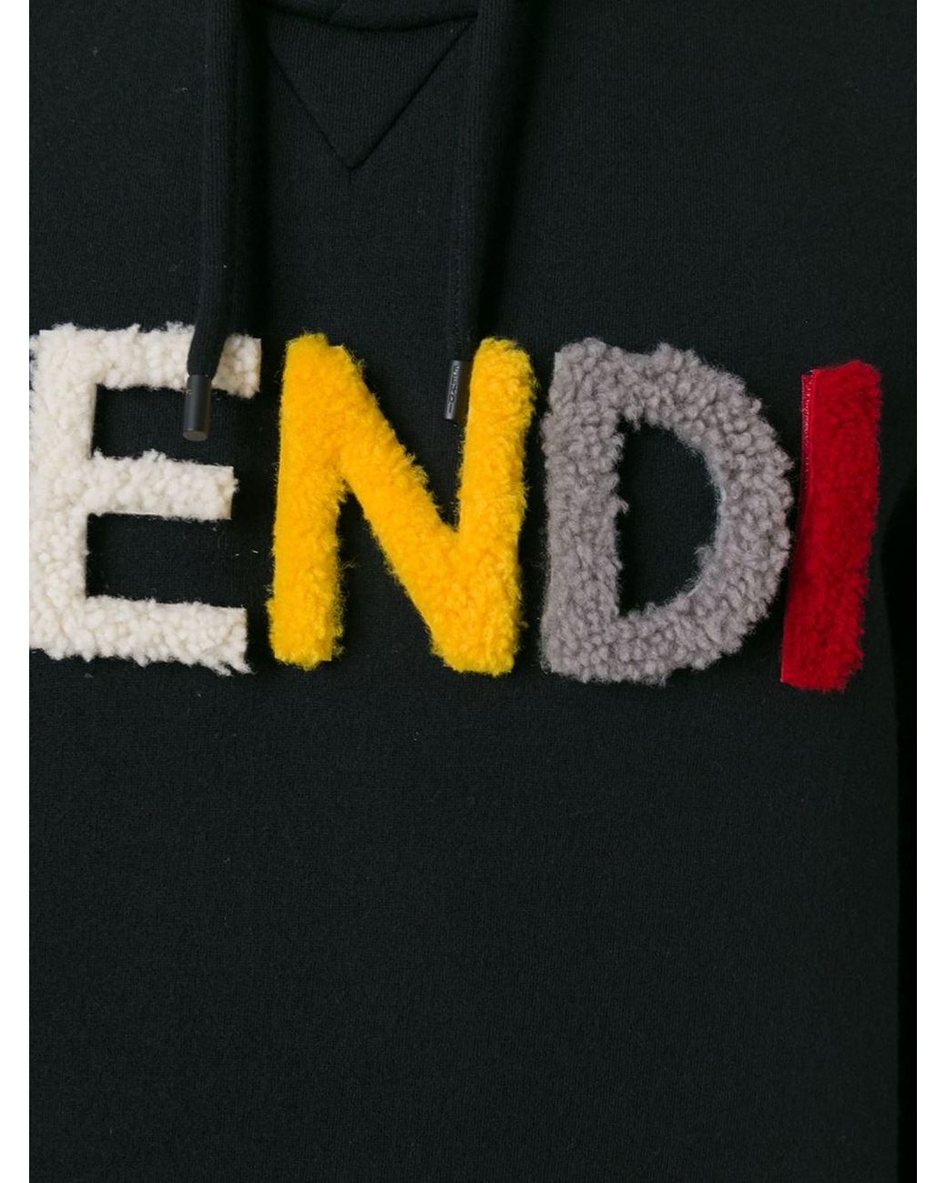 Fendi Black Hoodie With Logo for Men | Lyst