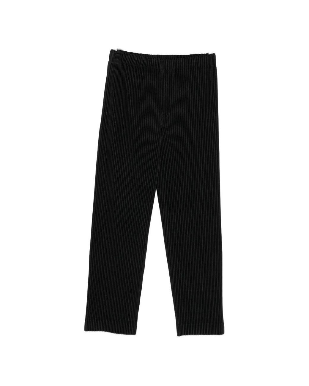 Homme Plissé Issey Miyake Black Pleated Trousers for men