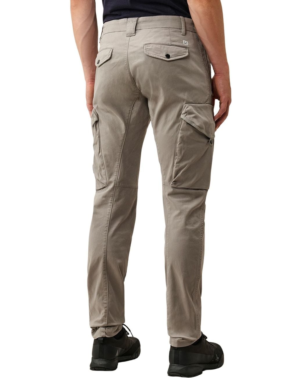 C P Company Natural Ergonomic Slim Fit Cargo Pants With Sateen Finish for men