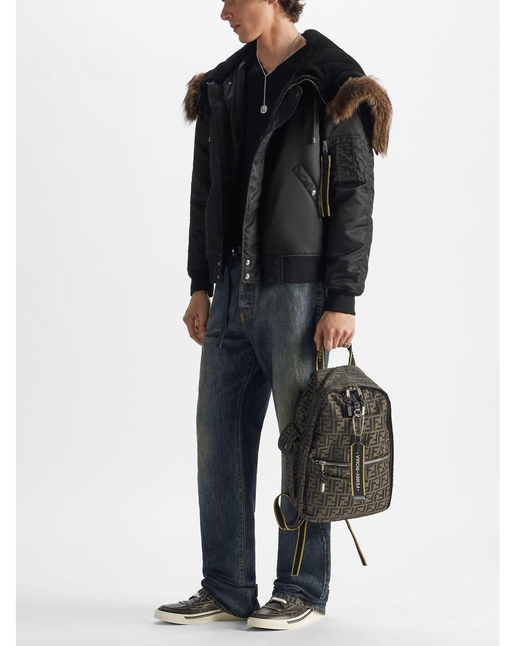 Fendi Black Climb Backpack for men