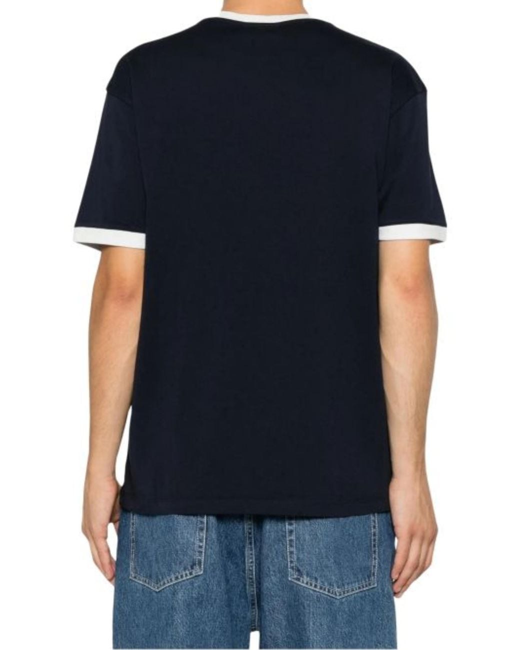 Drole de Monsieur Blue Logo-Print T-Shirt for men