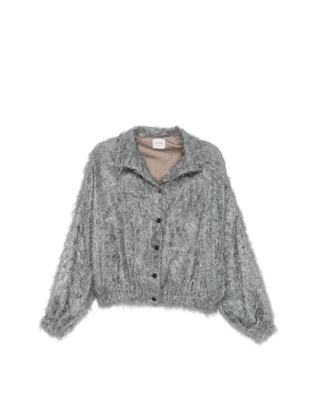 Alysi Gray Fringed Blouson Jacket