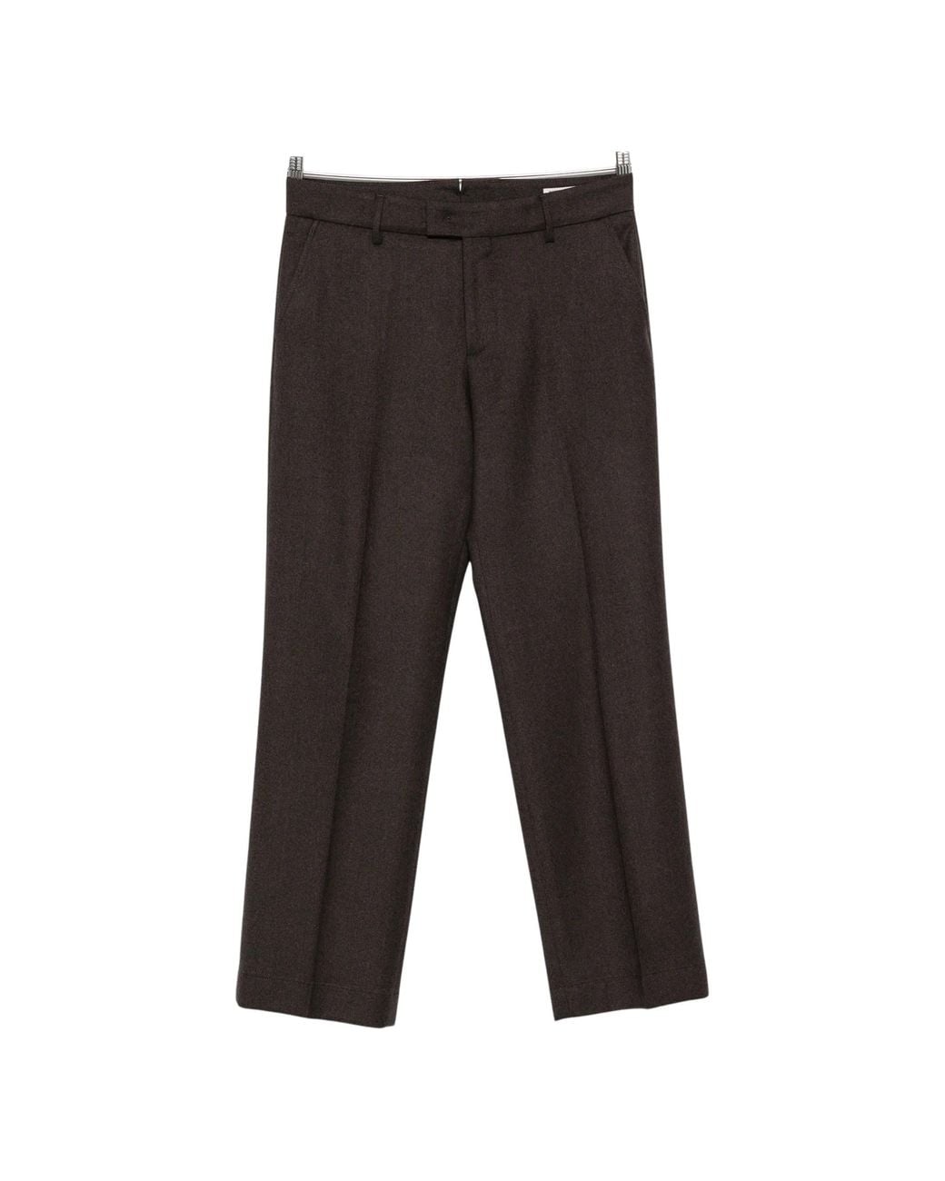 Berwich Black Pressed-Crease Belt-Loop Trousers for men