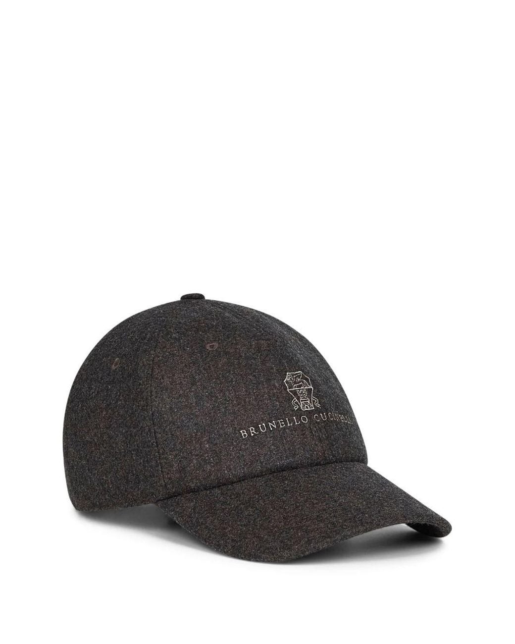 Brunello Cucinelli Black Wool Baseball Cap for men
