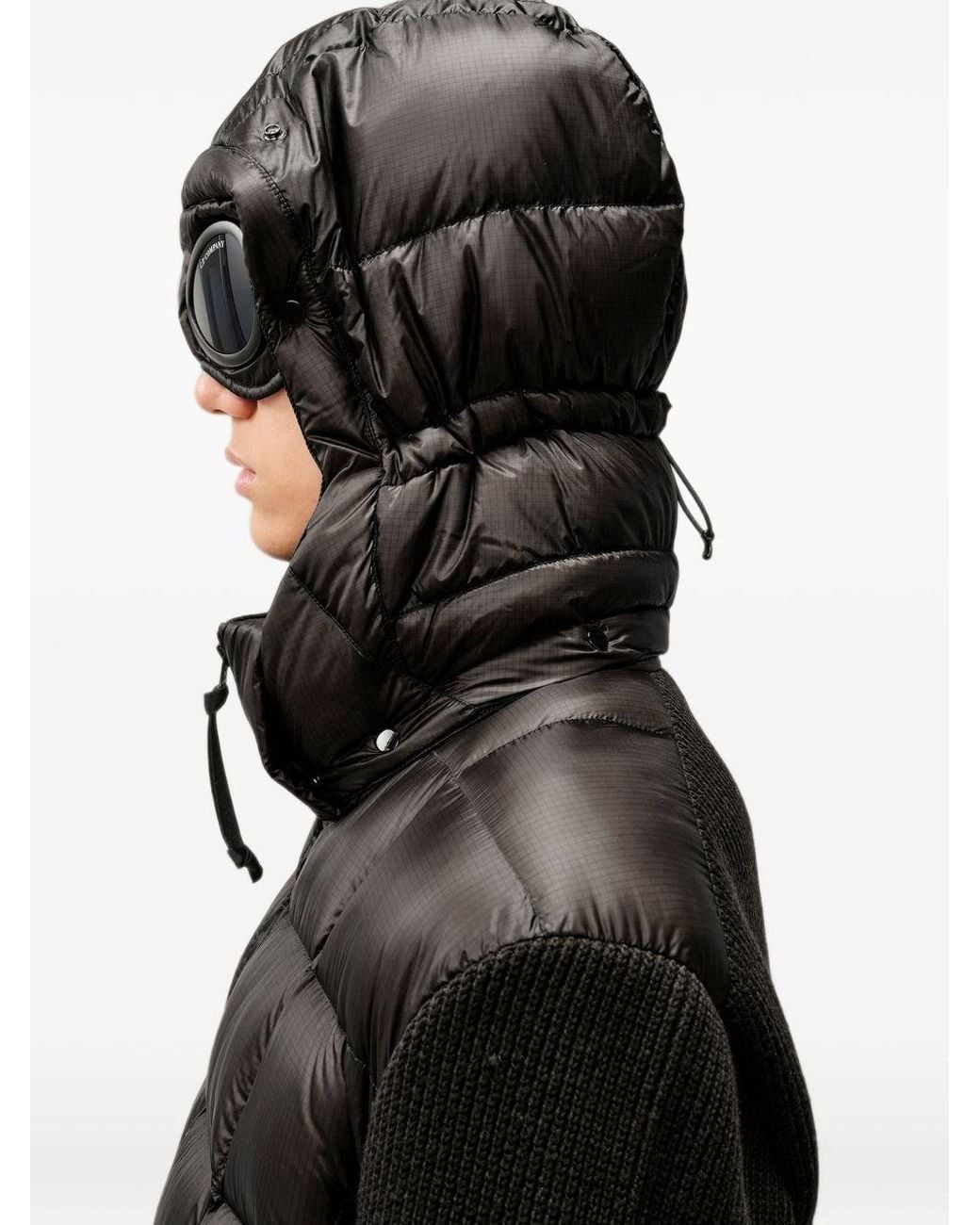 C P Company Black Wool And Nylon Down Jacket for men