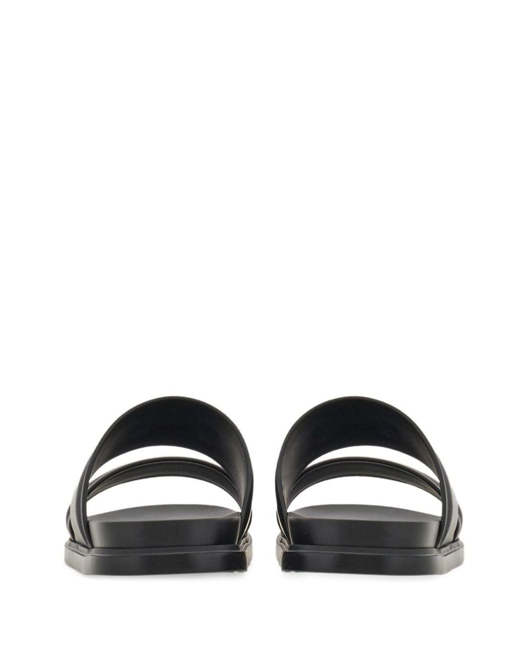 Ferragamo Black Gancini Ornament Slides for men