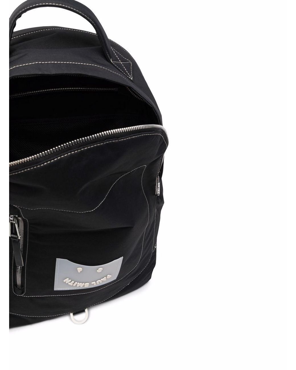 PS by Paul Smith Leather Logo Print Backpack in Black for Men - Lyst