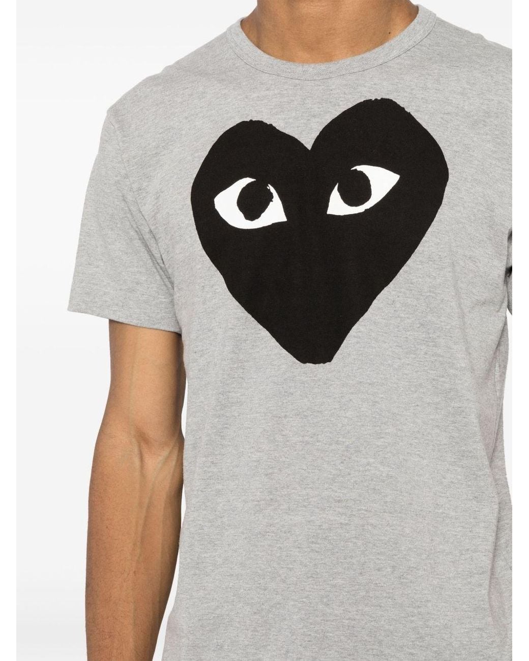 COMME DES GARÇONS PLAY Gray Cotton T-Shirt for men