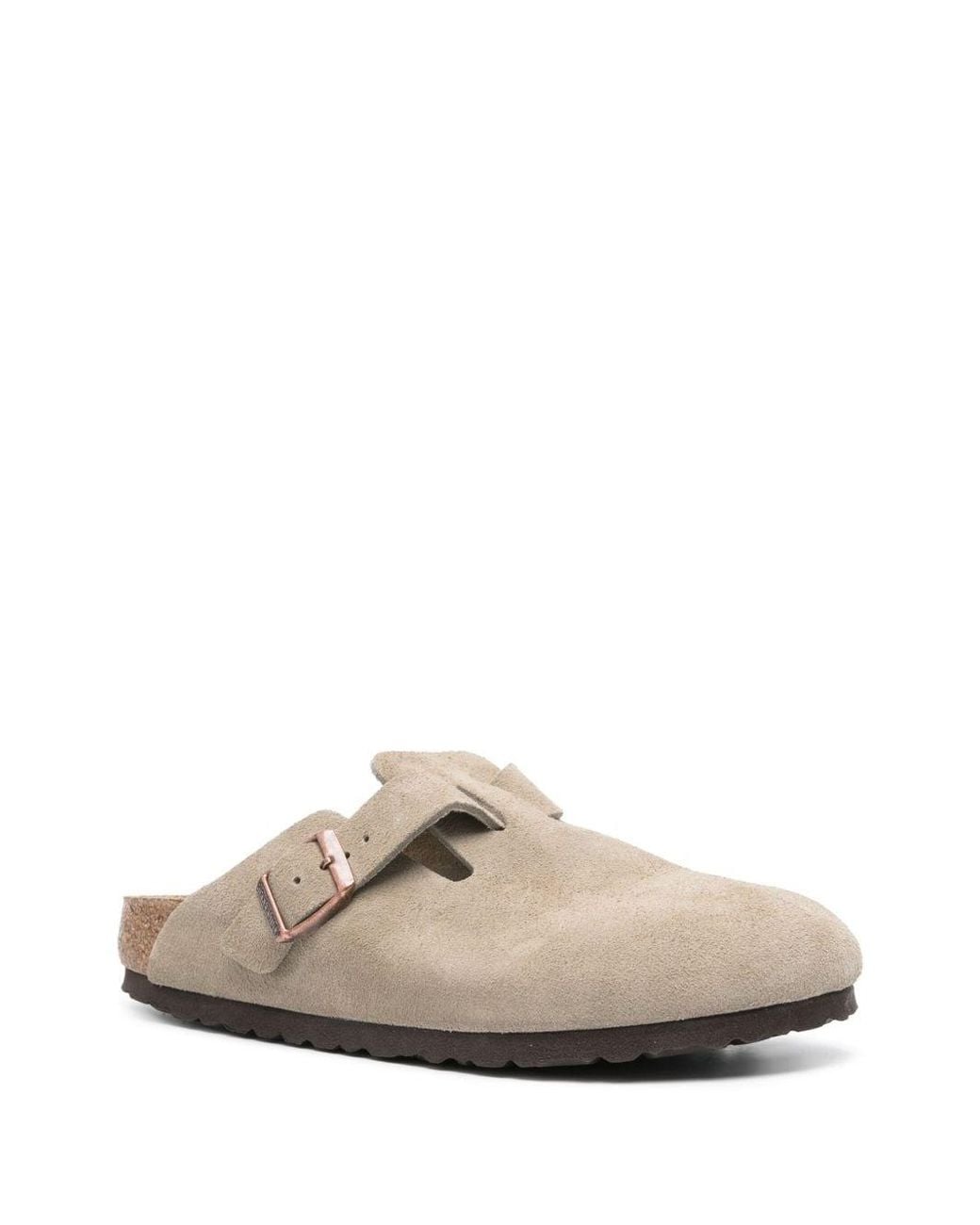 Birkenstock White Suede Boston Sandals