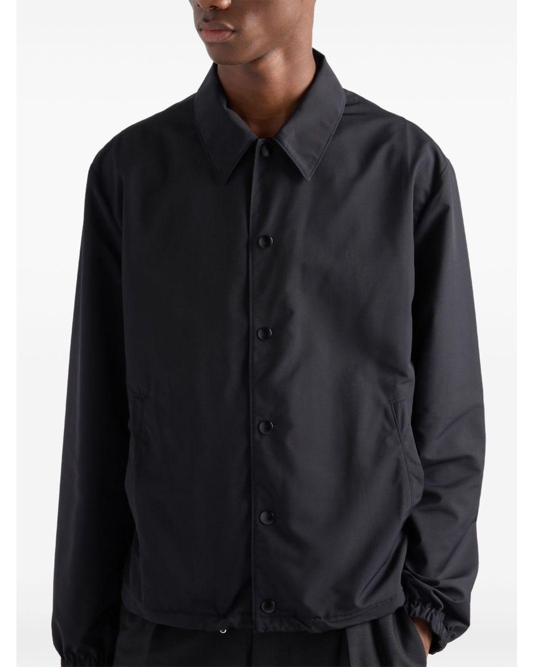 Prada Blue Wool Caban Coat for men