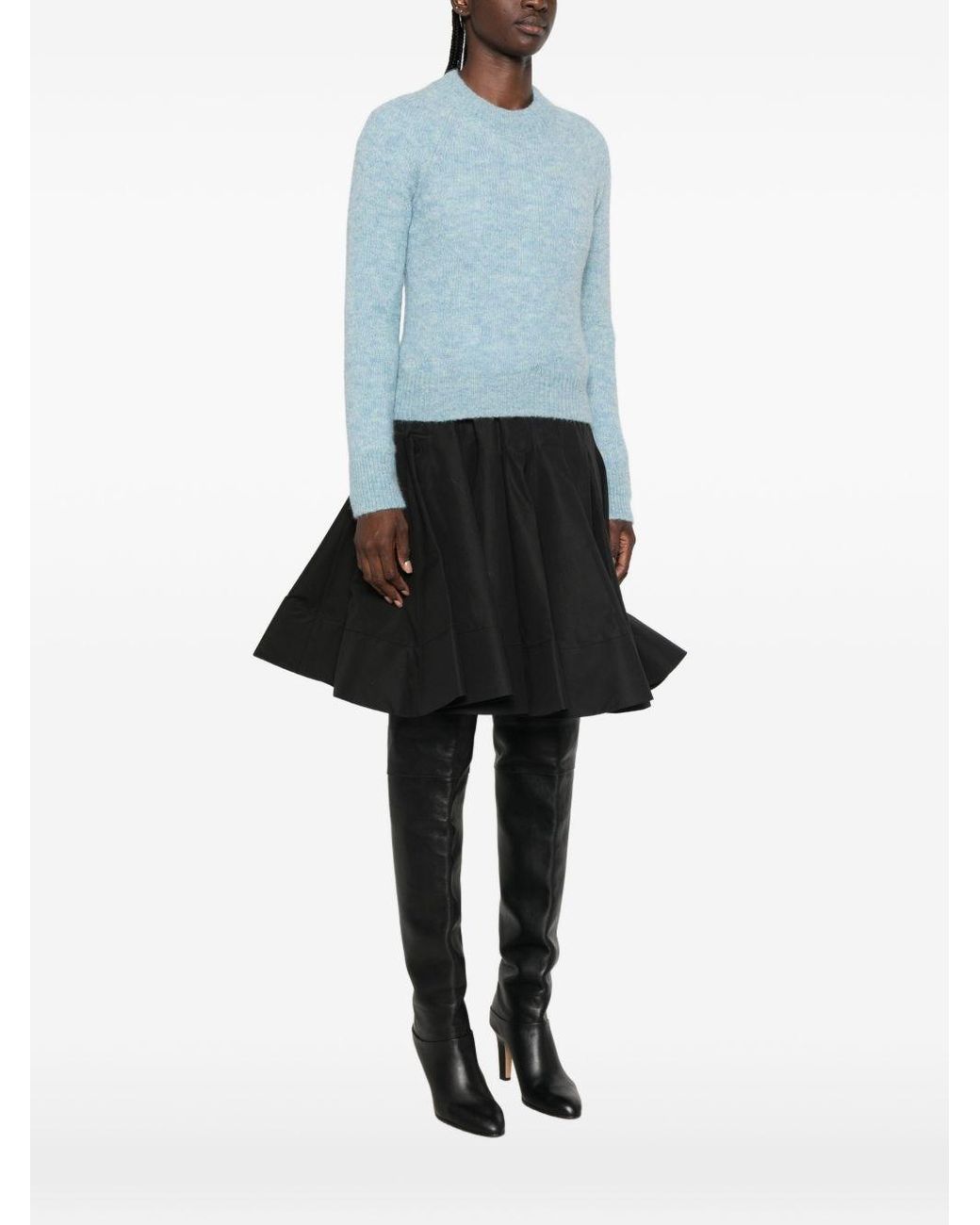 Dries Van Noten Blue Texas Wool Crewneck Sweater