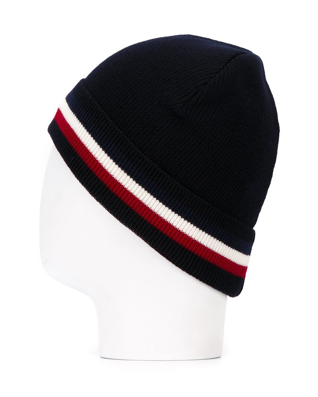 Moncler Wool Tri-colour Trim Beanie in 