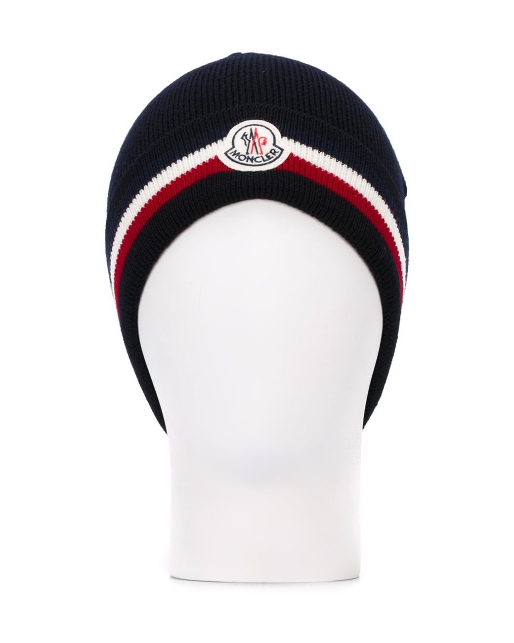 Moncler Wool Tri-colour Trim Beanie in 