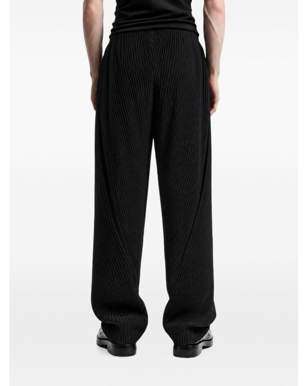 Homme Plissé Issey Miyake Black Pleated Trousers for men