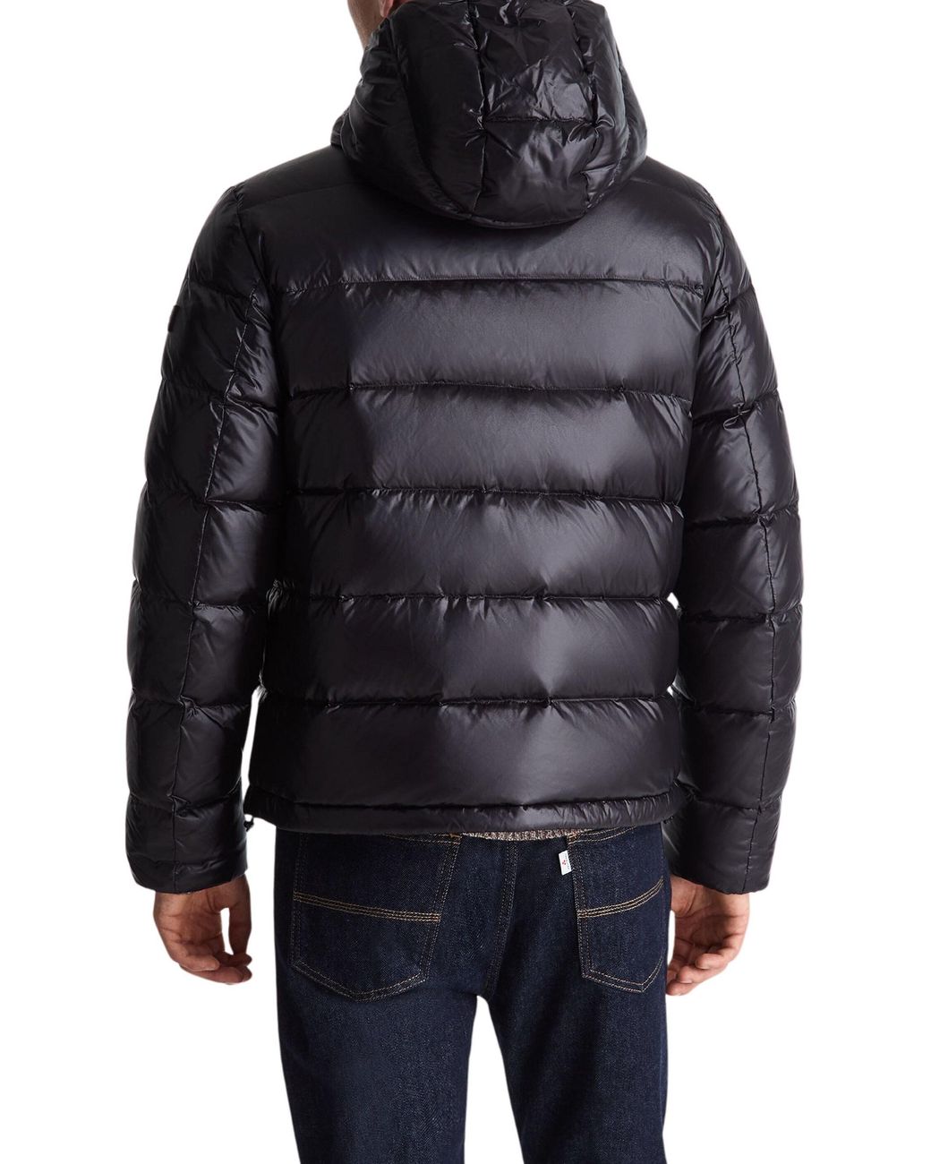 Peuterey Black Duck Down Puffer Coat With 80/20 Insulation for men