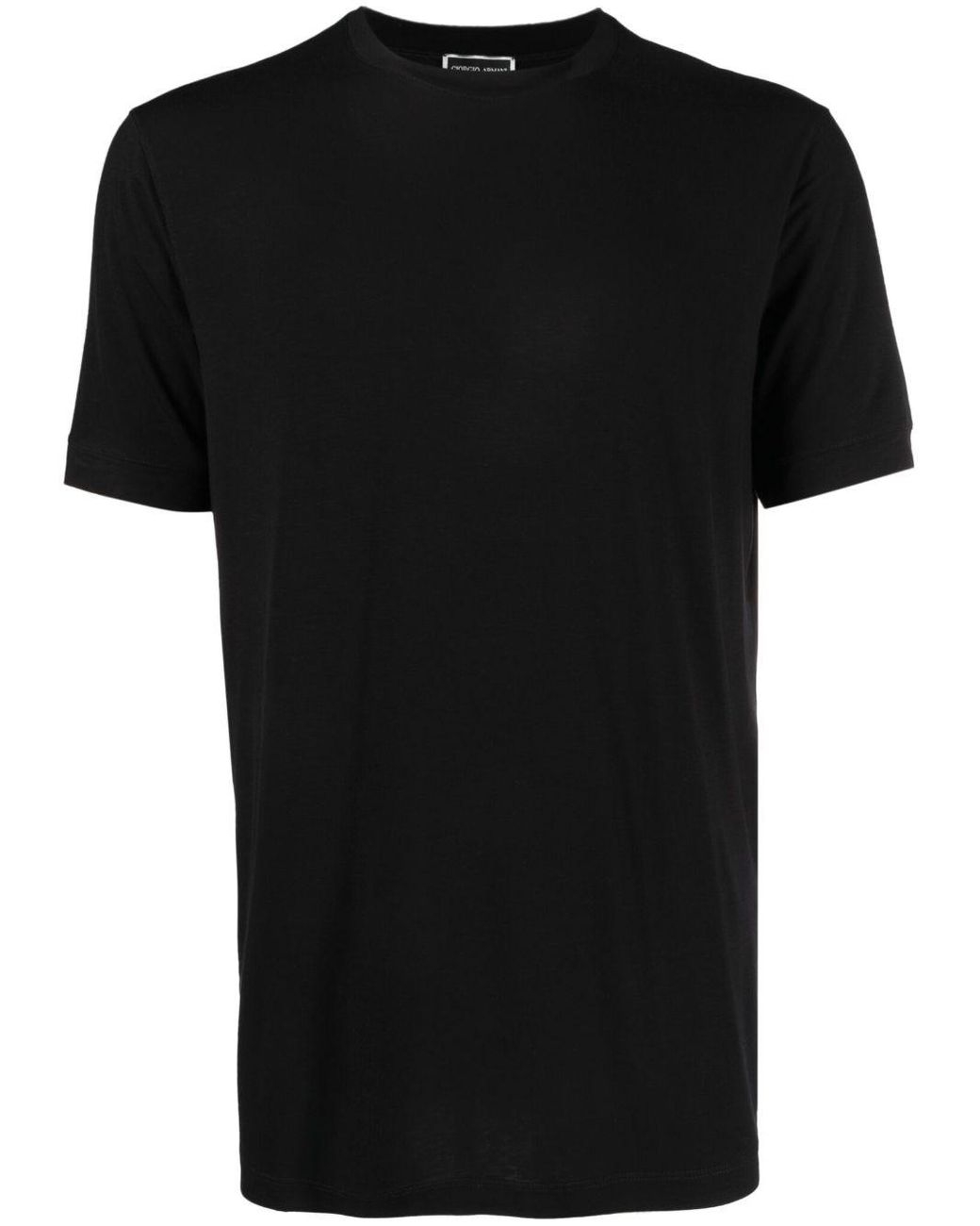 Giorgio Armani Black Crew Neck T-Shirt With Stretch Fabric for men