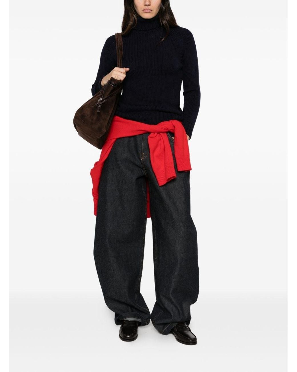 Base London Blue Wool Turtle-Neck Sweater