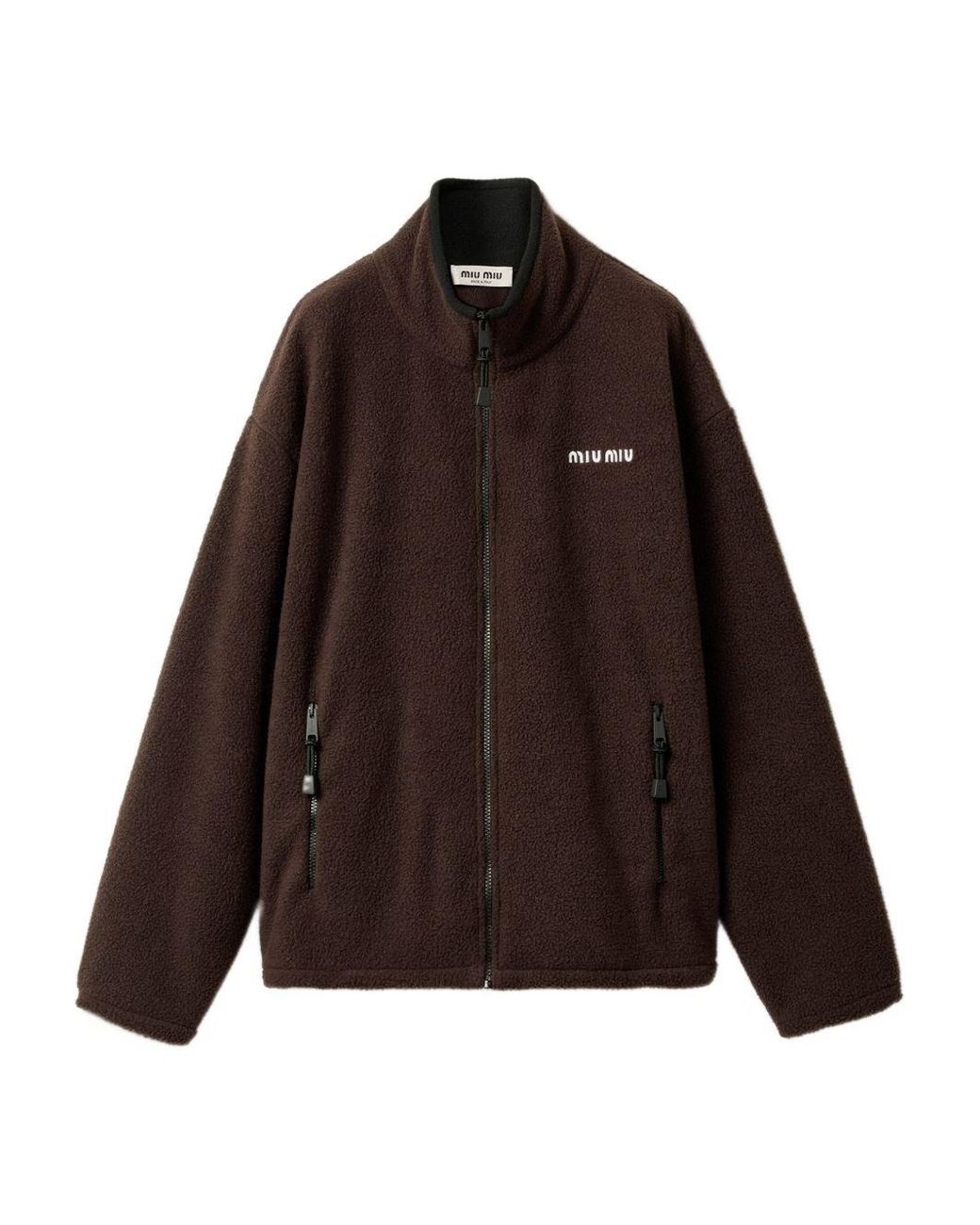 Miu Miu Brown Fleece Blouson Jacket