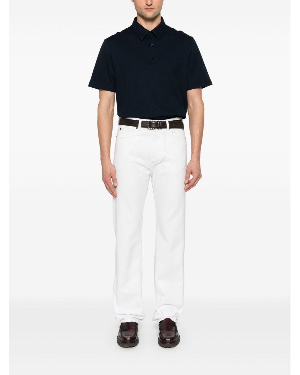 Brioni Blue Cotton Polo Shirt for men