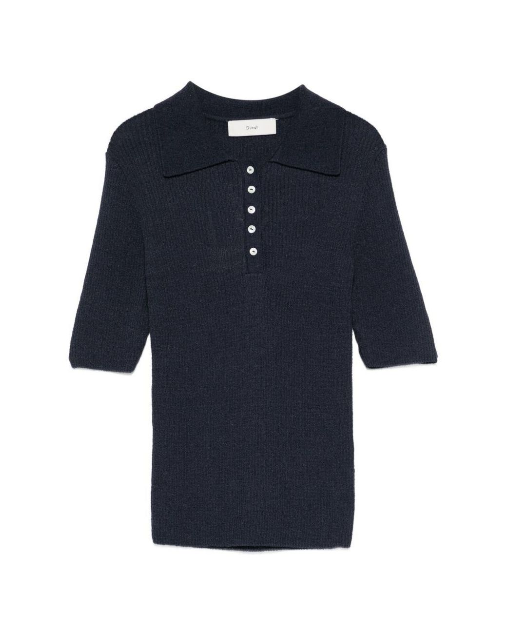 DUNST Blue Cotton Blend Polo Shirt