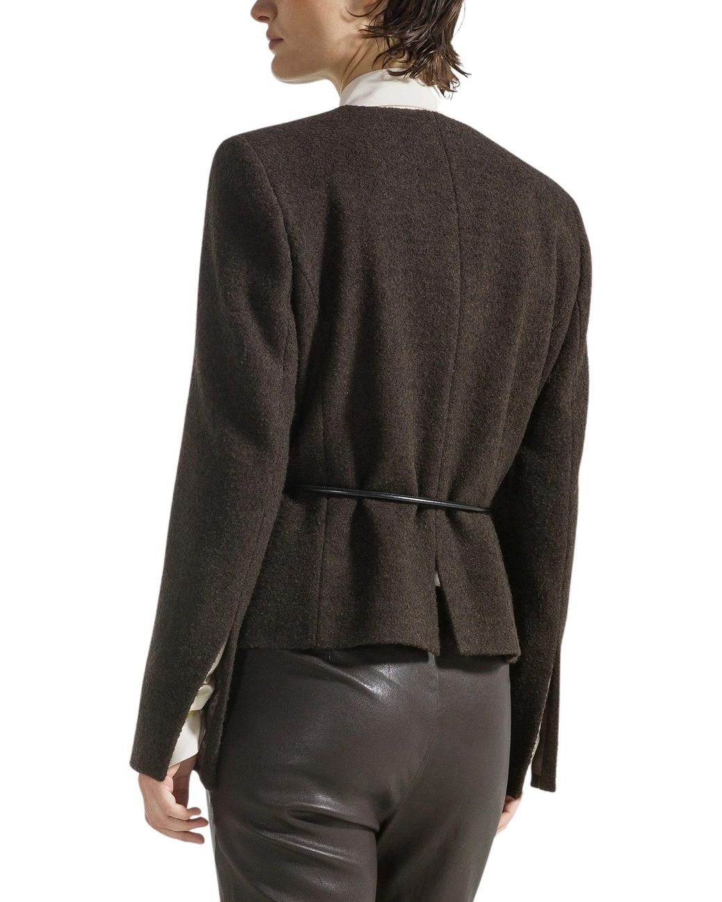 Seventy Black Wool Blend Jacket With Belt