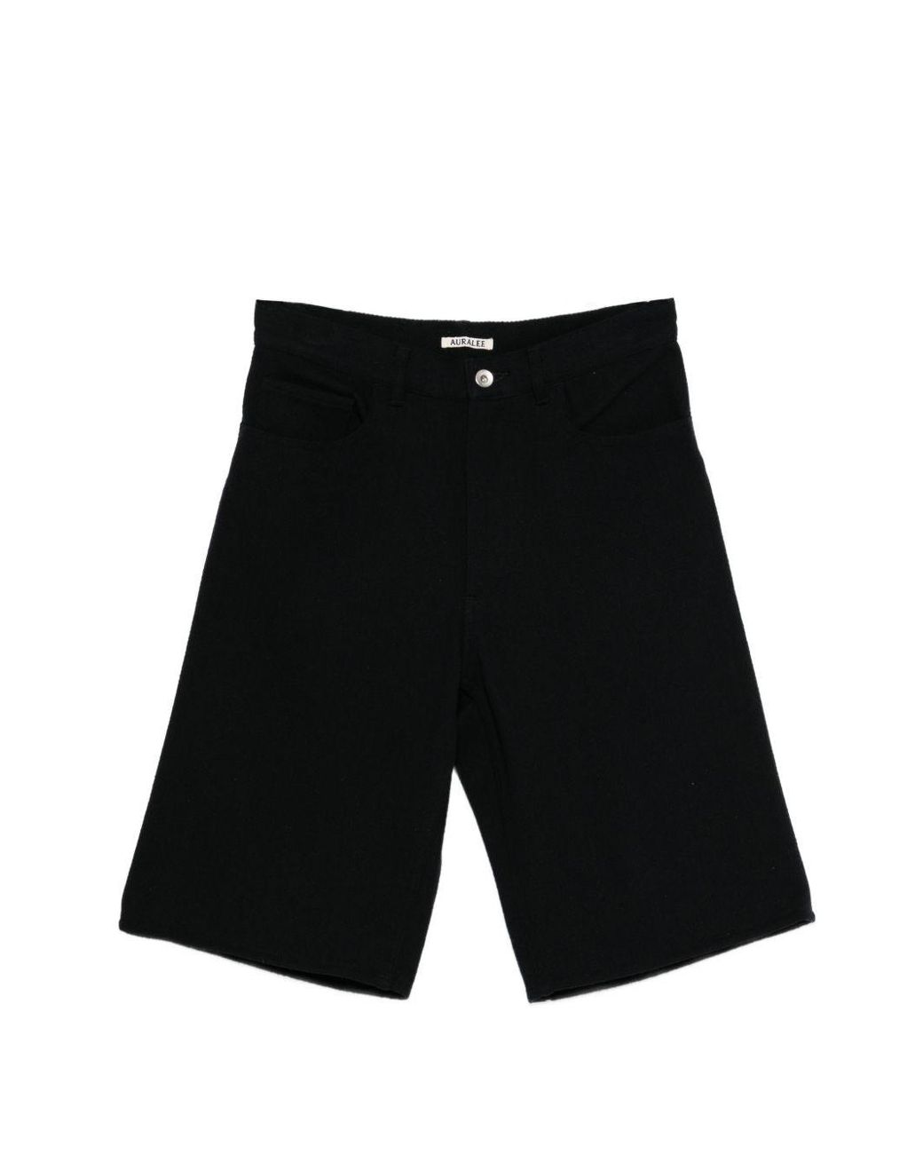 Auralee Black Silk Shorts for men
