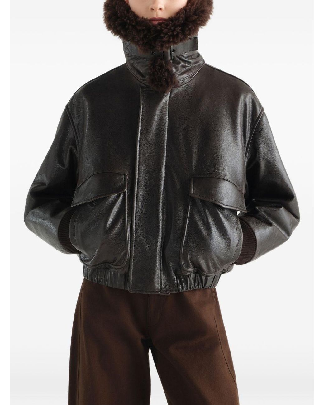 Lemaire Black Leather Jacket