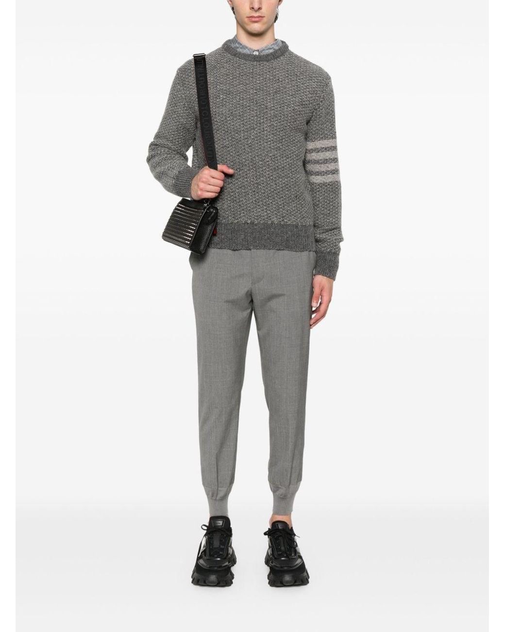 Prada Gray Wool Trousers for men
