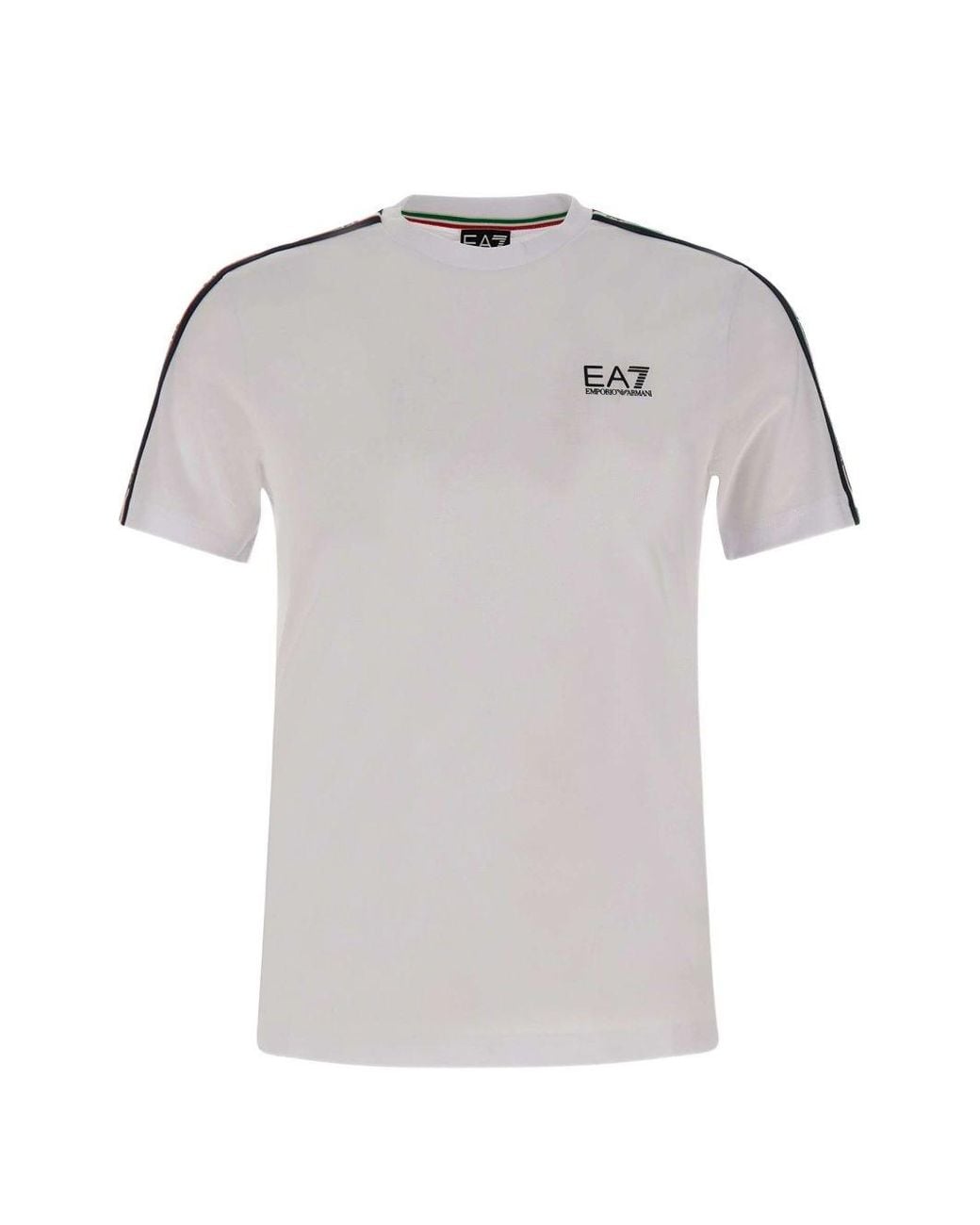 EA7 Gray Logo Cotton T-Shirt for men