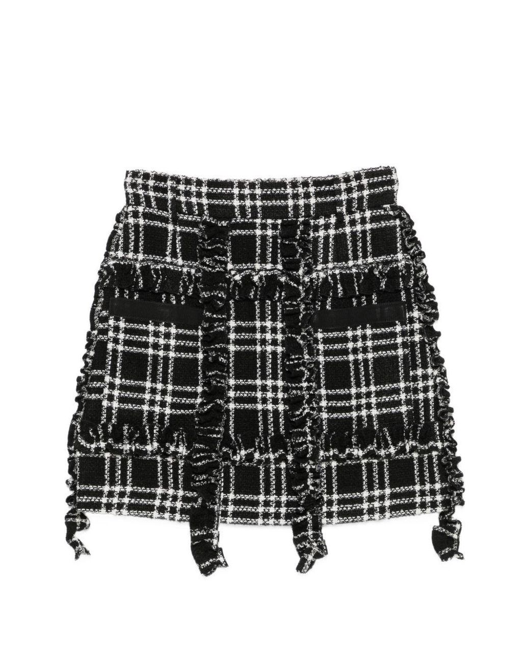 ALESSANDRO ENRIQUEZ Black Checked Short Skirt