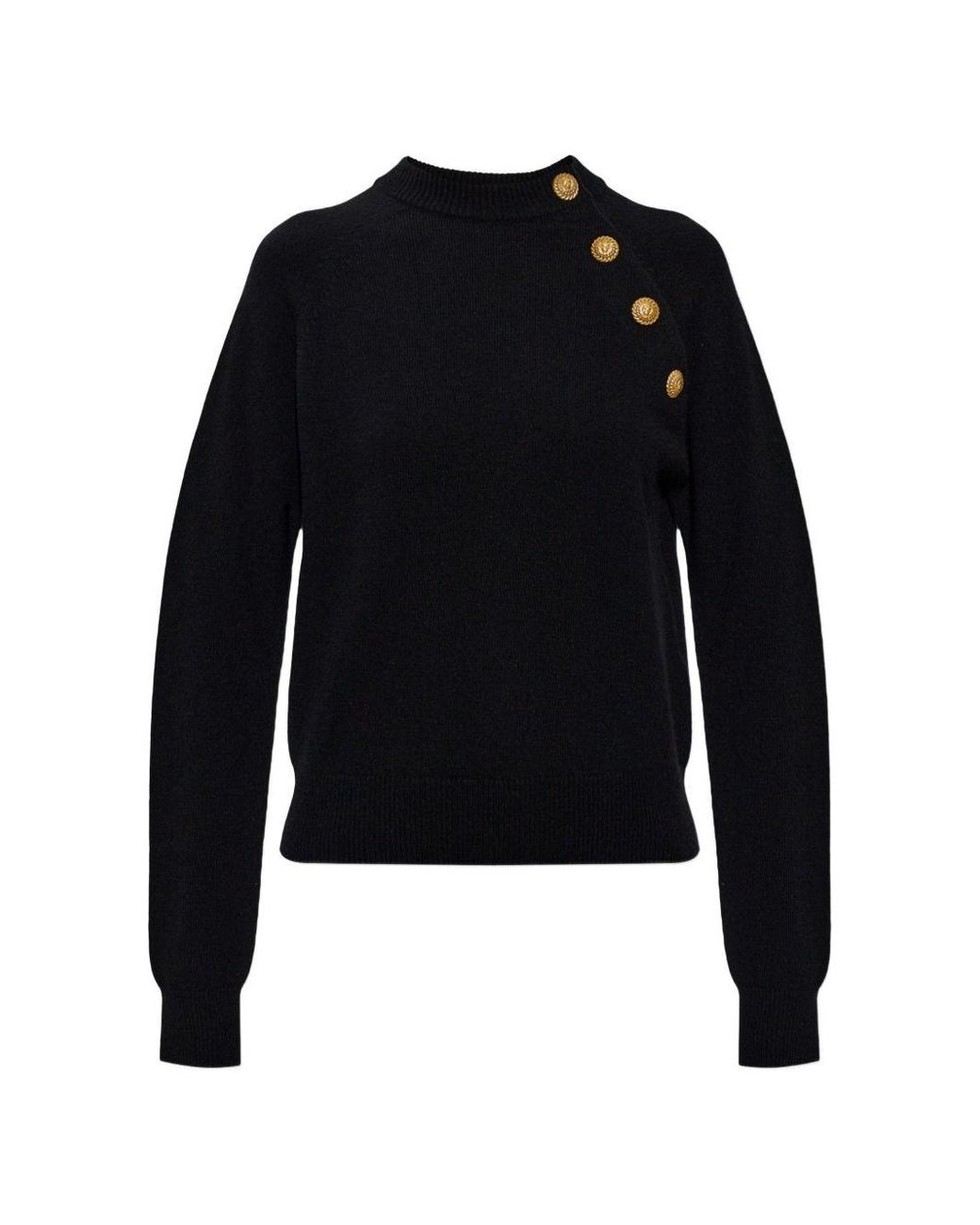 Balmain Blue Cashmere Crewneck Sweater