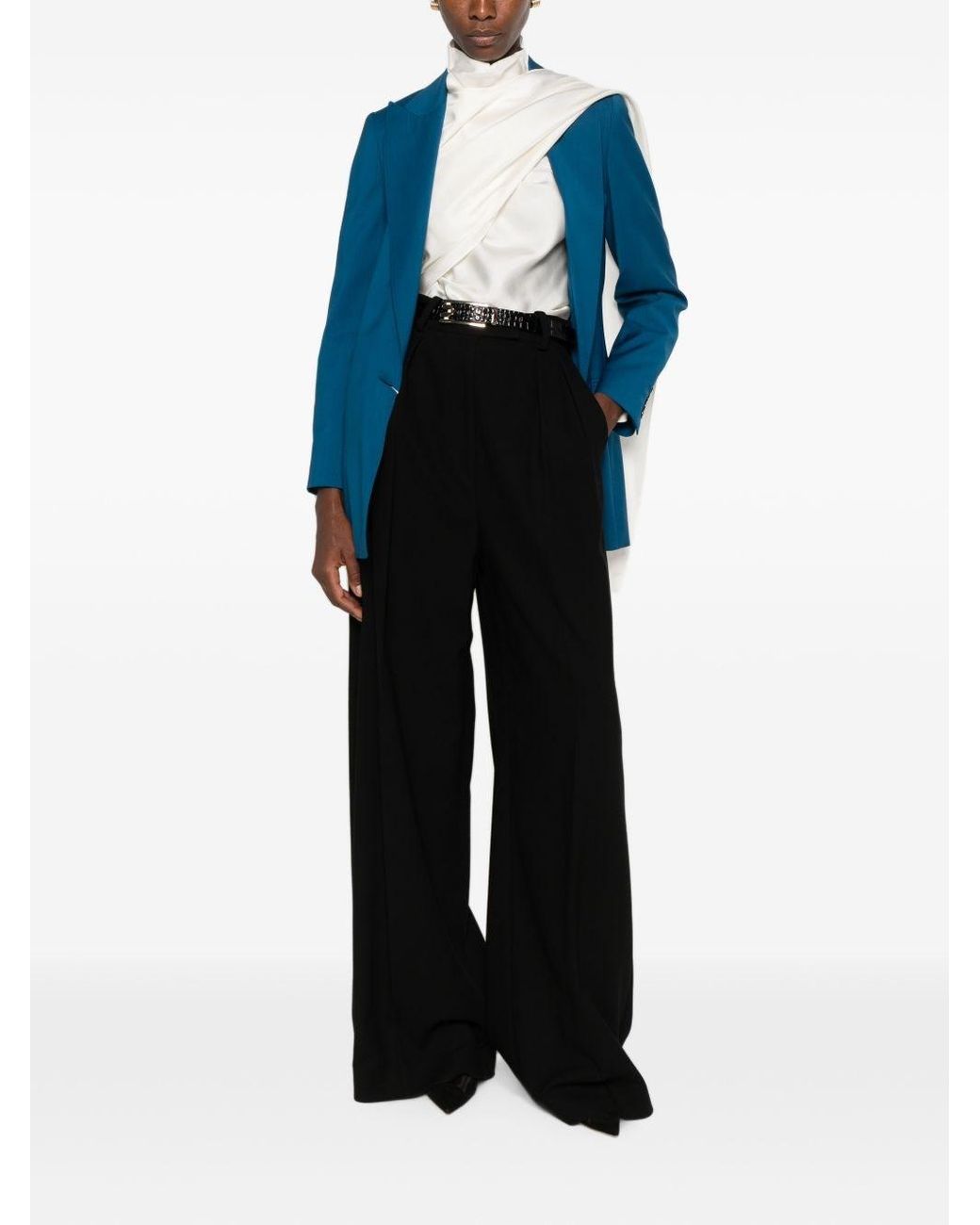 Max Mara Blue Wool Double-Breasted Jacket
