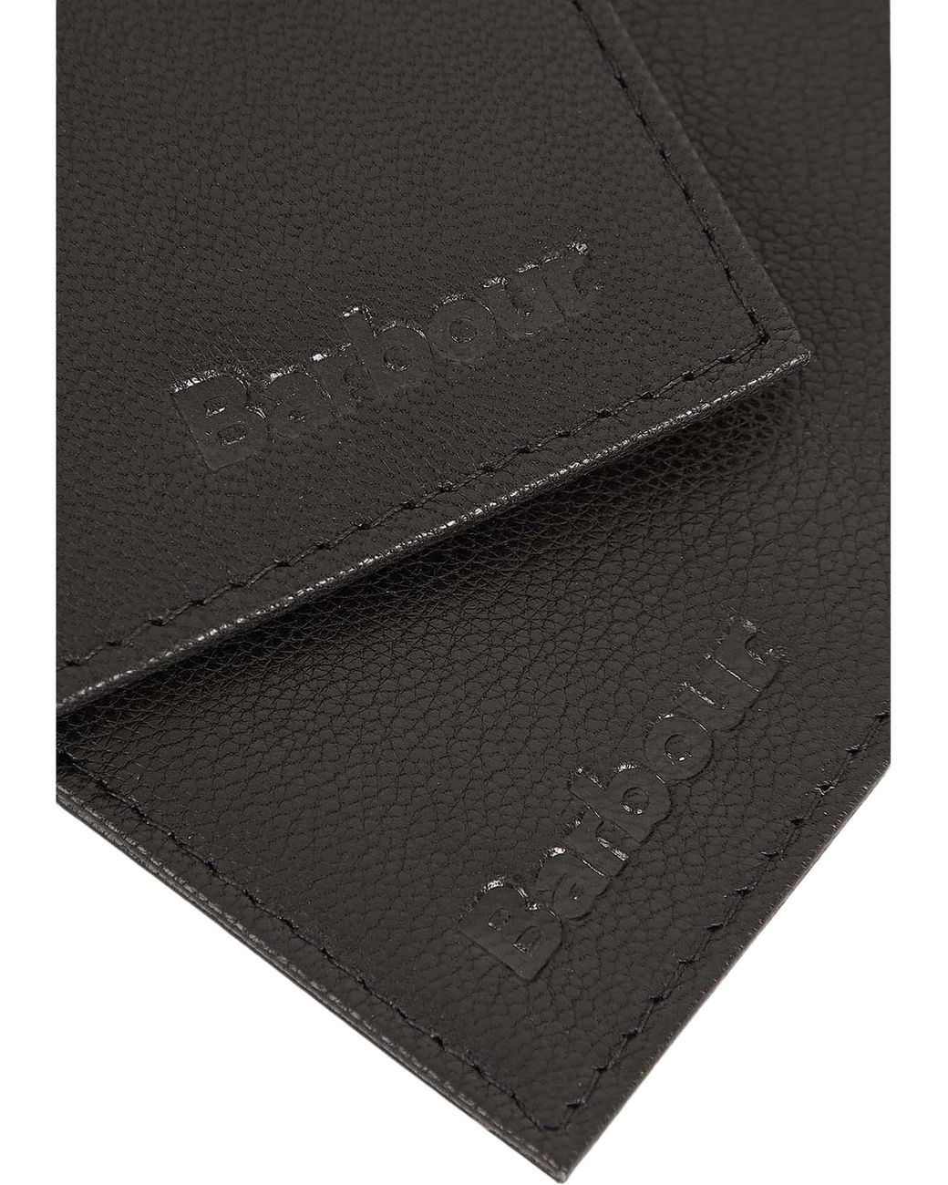 Barbour Black Leather Wallet And Card Holder