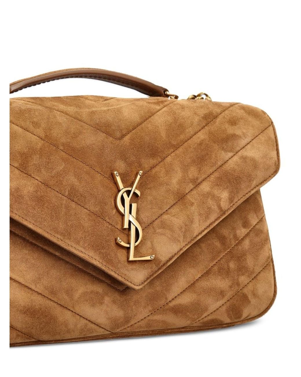 Saint Laurent Brown Loulou Medium Leather Shoulder Bag