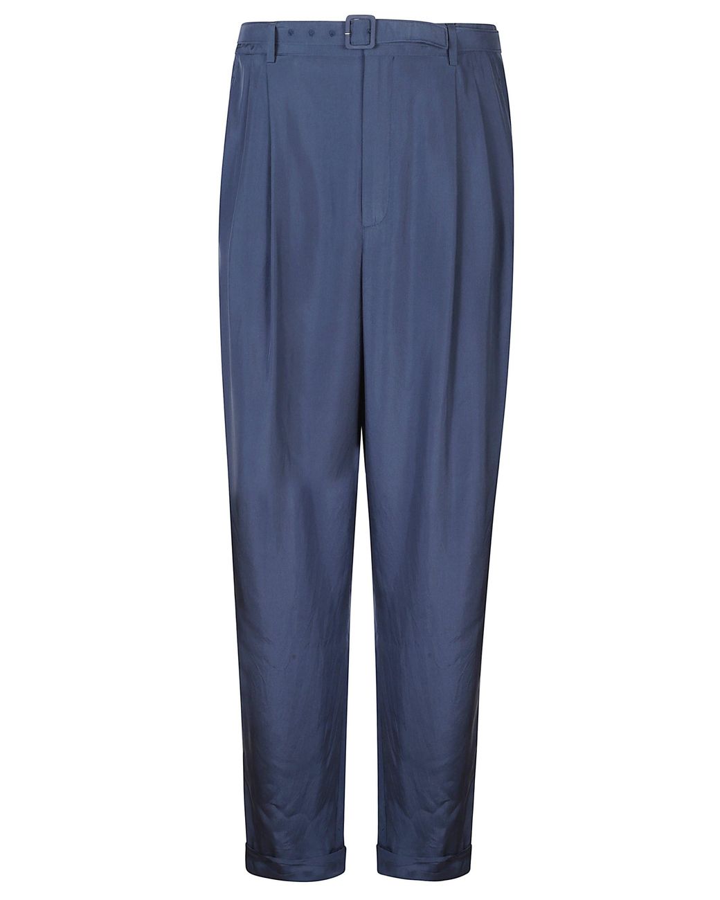 Saint Laurent Blue Habutai Silk Trousers for men