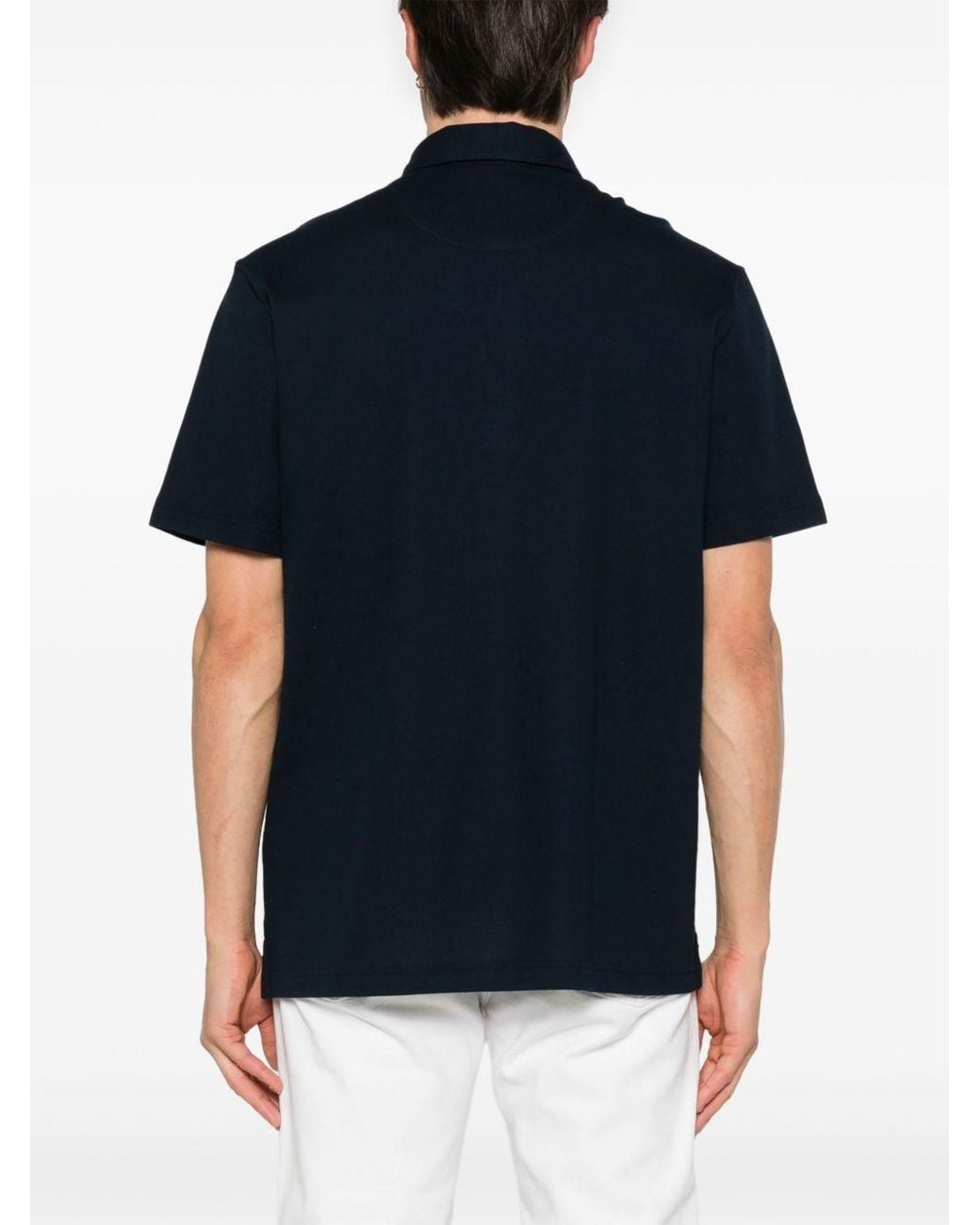 Brioni Blue Cotton Polo Shirt for men