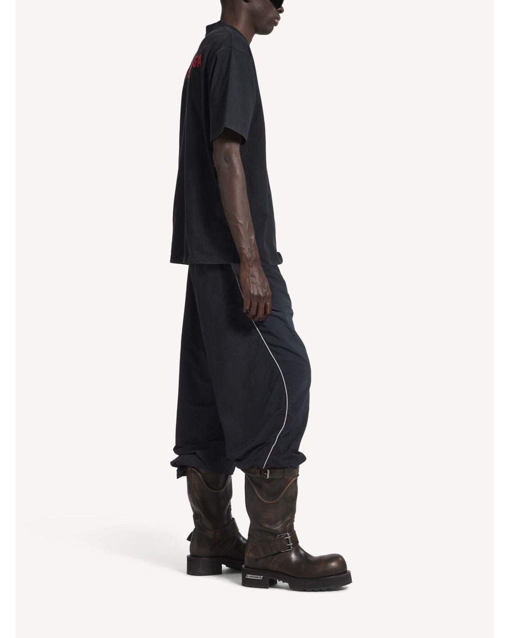 Balenciaga Black Half-Sleeve T-Shirt for men