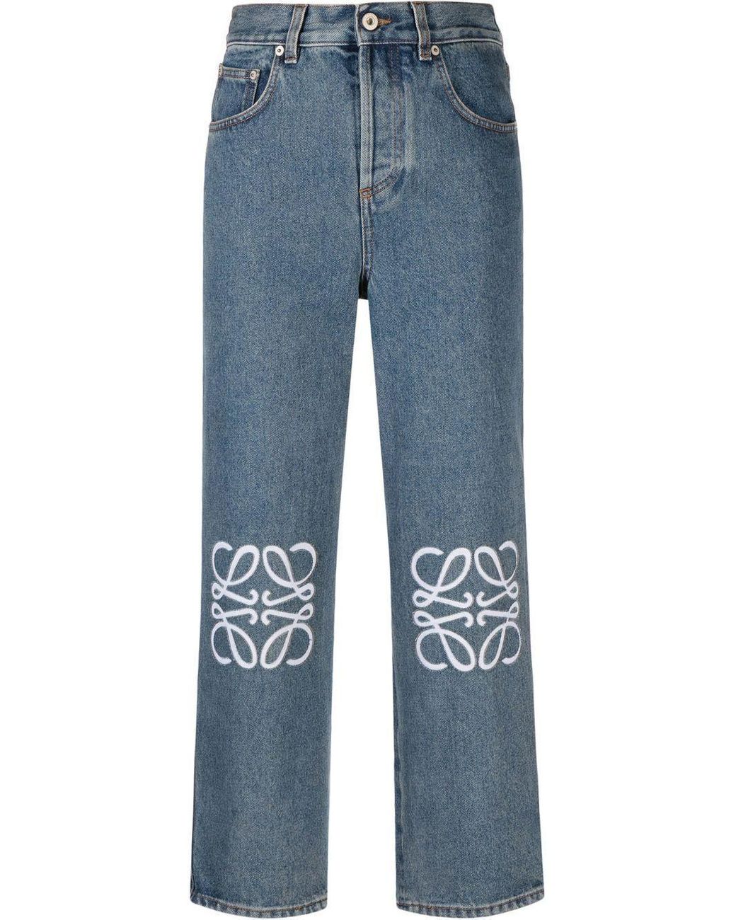 Loewe Cropped Denim Jeans in Blue | Lyst