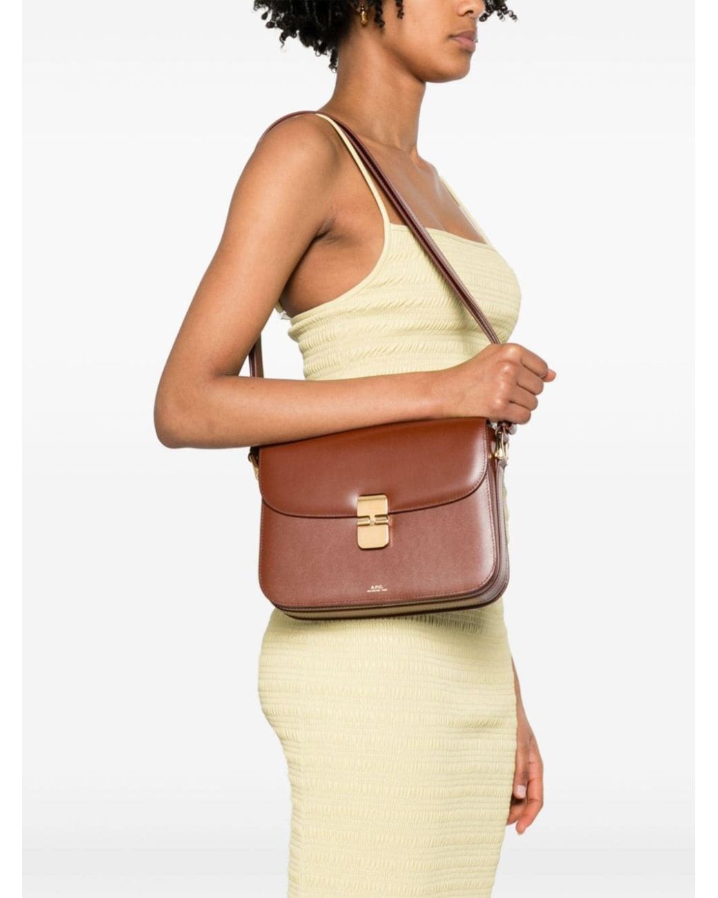 A.P.C. Brown Leather Cross Body Bag