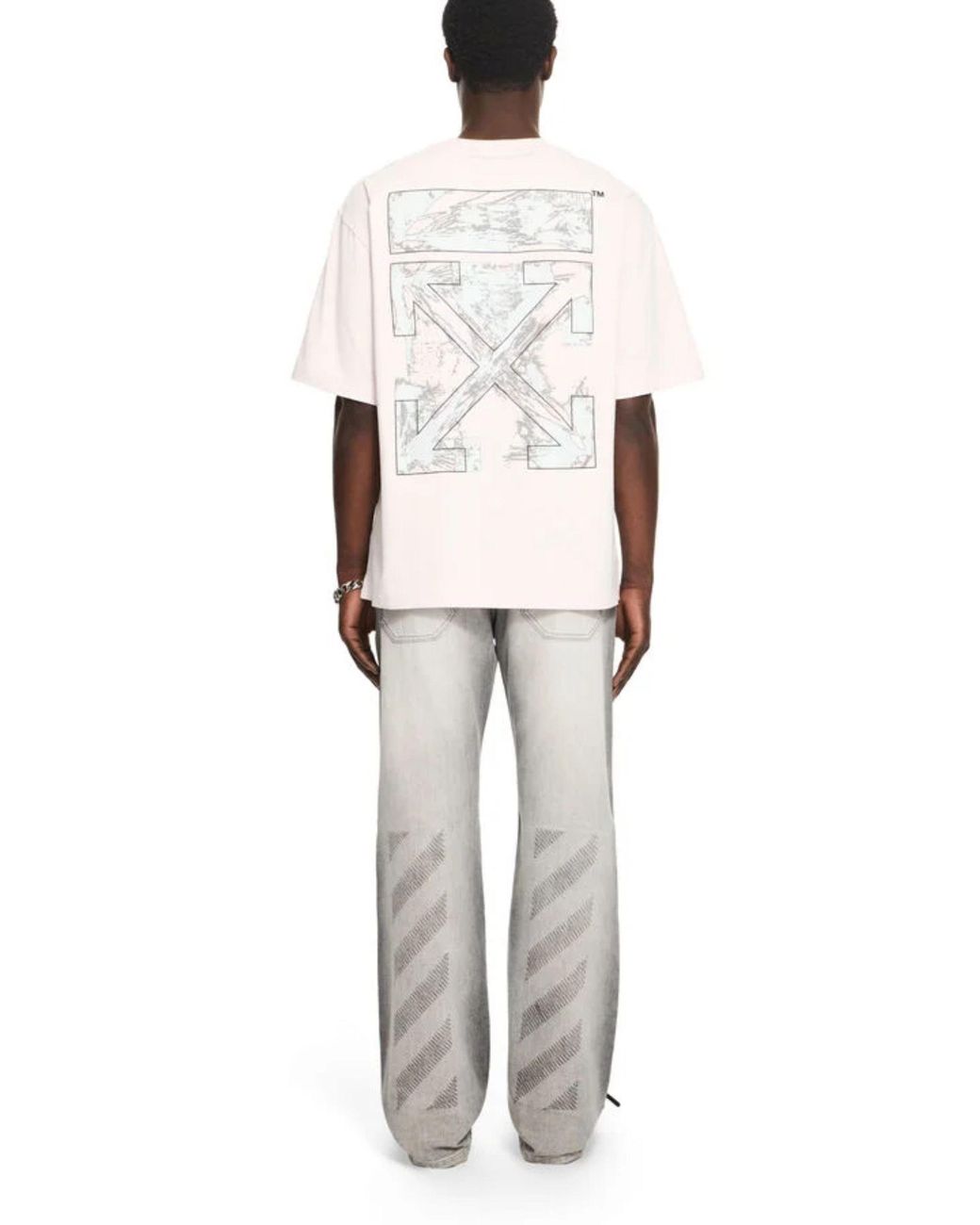 Off-White c/o Virgil Abloh White Paint Arrow Skate T-Shirt for men