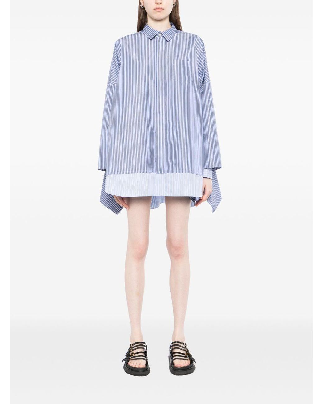 Sacai Blue Striped Cotton Shirt