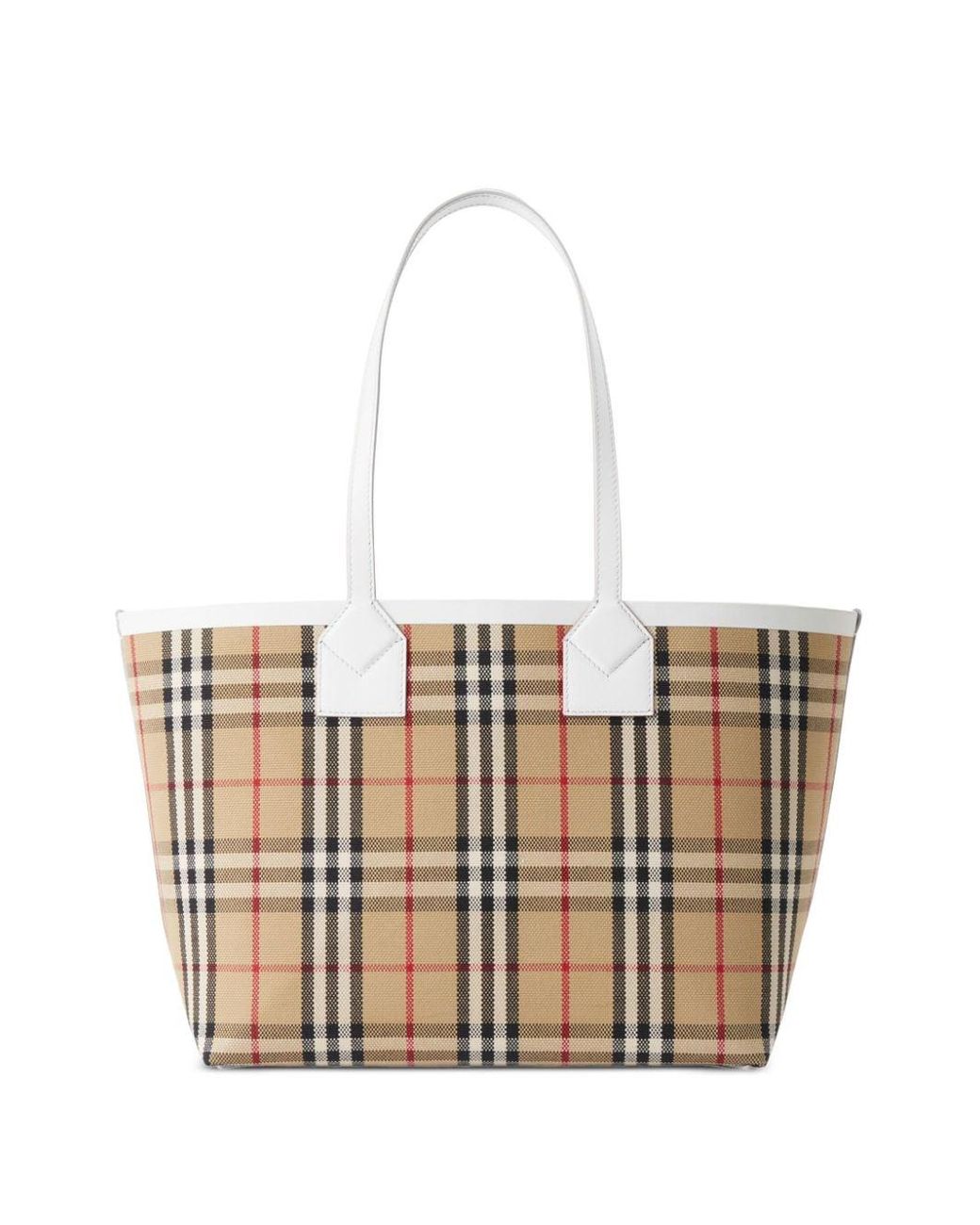 Totes bags Burberry - Shearling & canvas check tote bag - 3962088