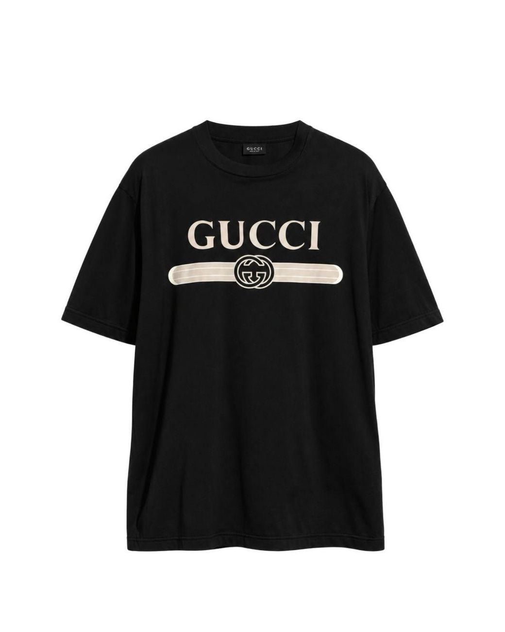 Gucci Black Logo Cotton T-Shirt for men
