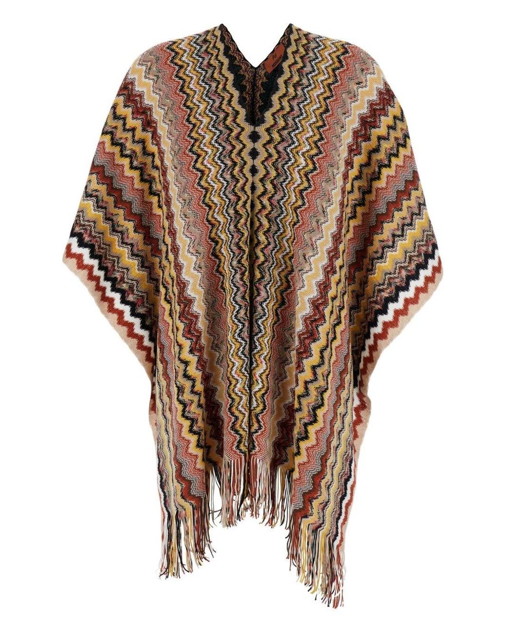 Missoni Brown Poncho With Fringes