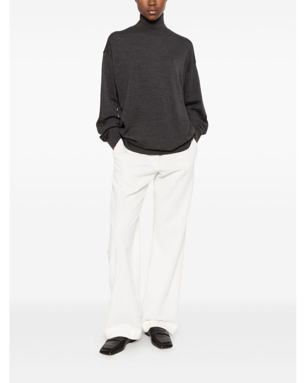The Row White Kenton Cotton Trousers